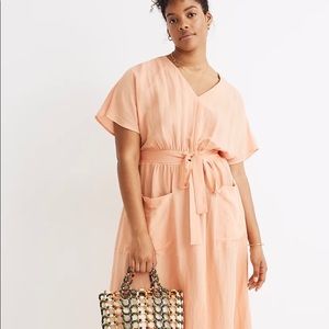 Madewell Linen-Blend Dolman-sleeved Midi Dress - 6